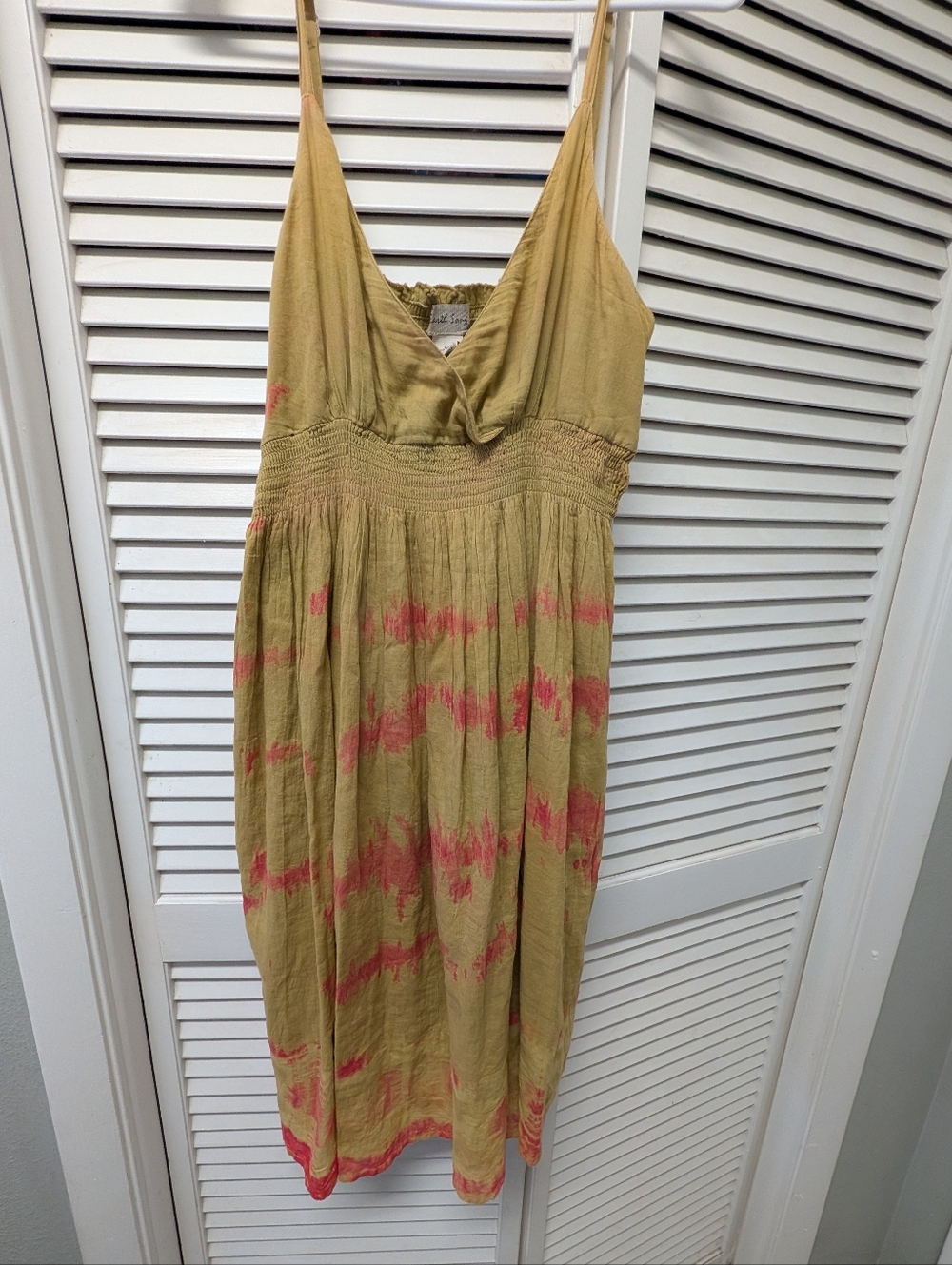 Tie-Dye Midi Sundress in Yellow and Pink